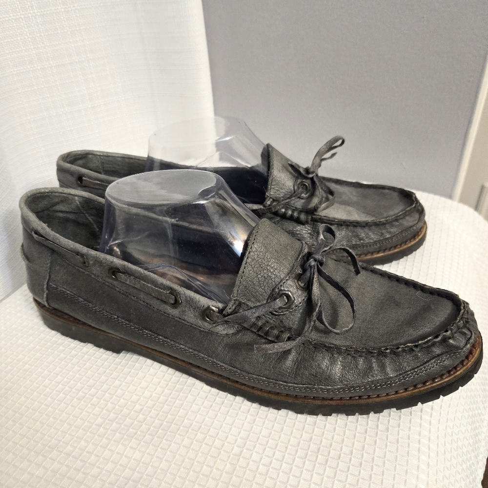 Barclay Leather Loafers Boat Shoe Eyelet Lace Slip On Casual Portugal